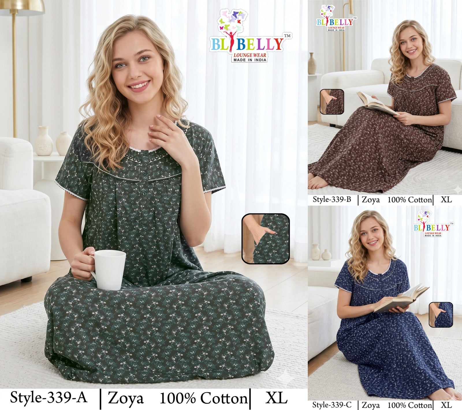 Zoya Cotton Belly Bombay Night Gowns Manufacturer Gujarat