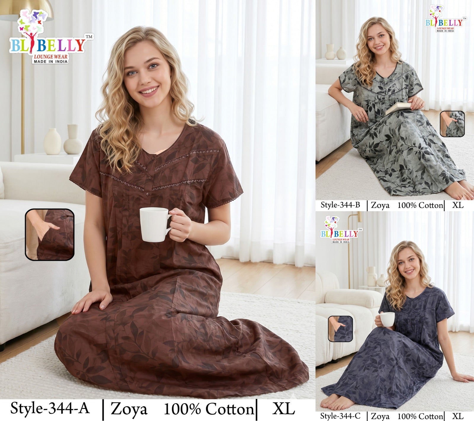 Zoya Cotton Belly Bombay Night Gowns Manufacturer Gujarat