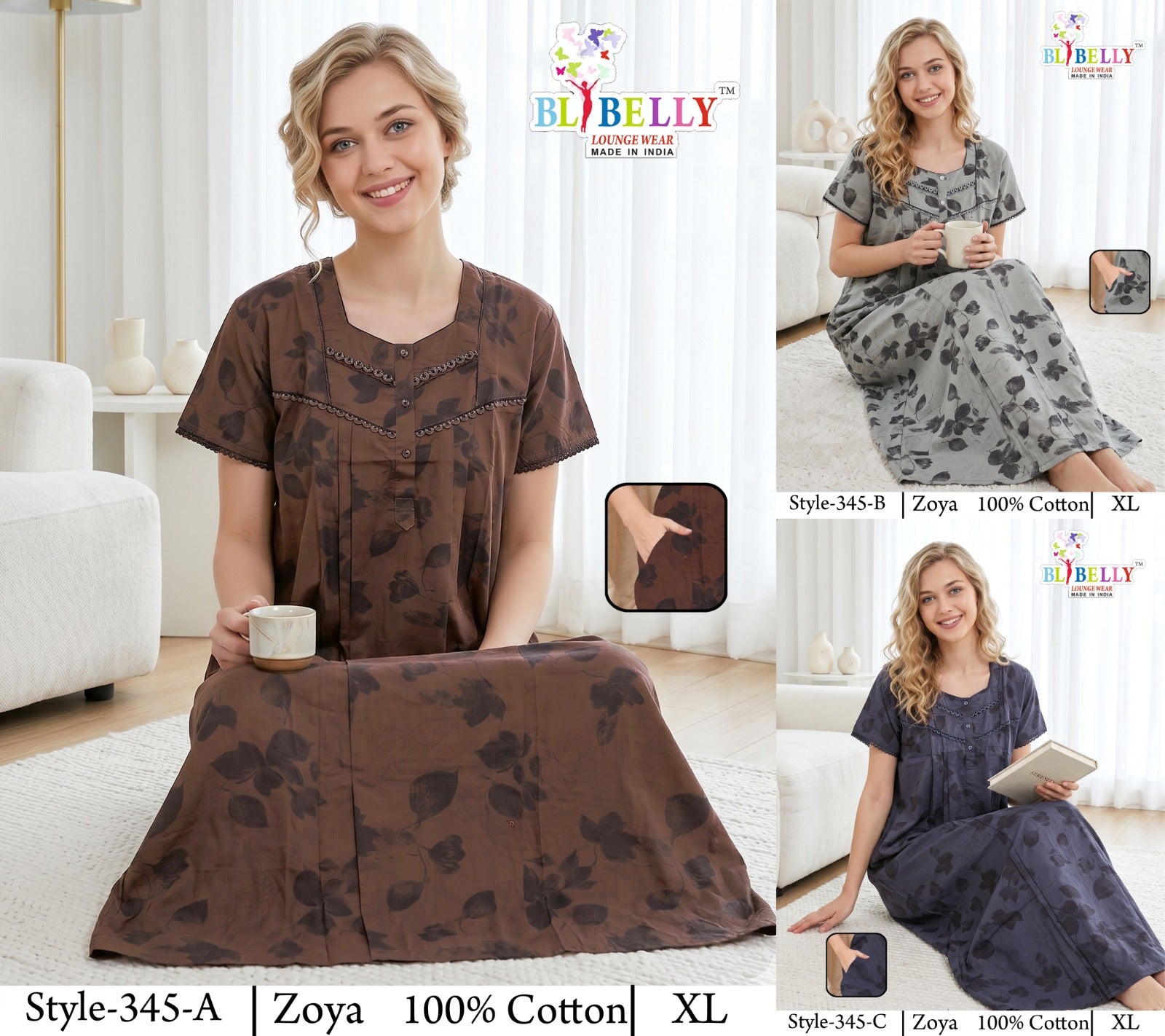 Zoya Cotton Belly Bombay Night Gowns Manufacturer Gujarat