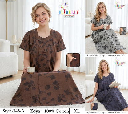 Zoya Cotton Belly Bombay Night Gowns Manufacturer Gujarat