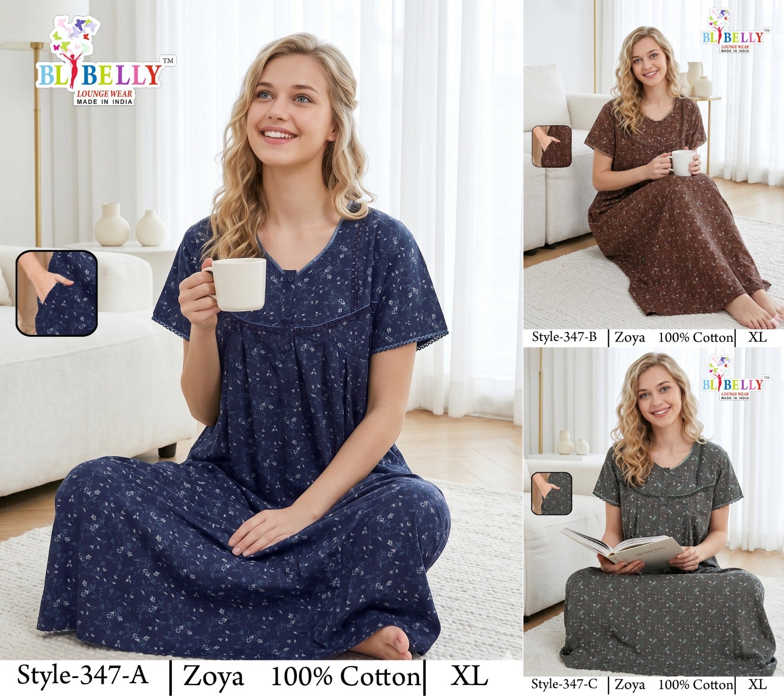 Zoya Cotton Belly Bombay Night Gowns Manufacturer Gujarat