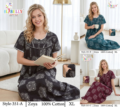 Zoya Cotton Belly Bombay Night Gowns Manufacturer Gujarat