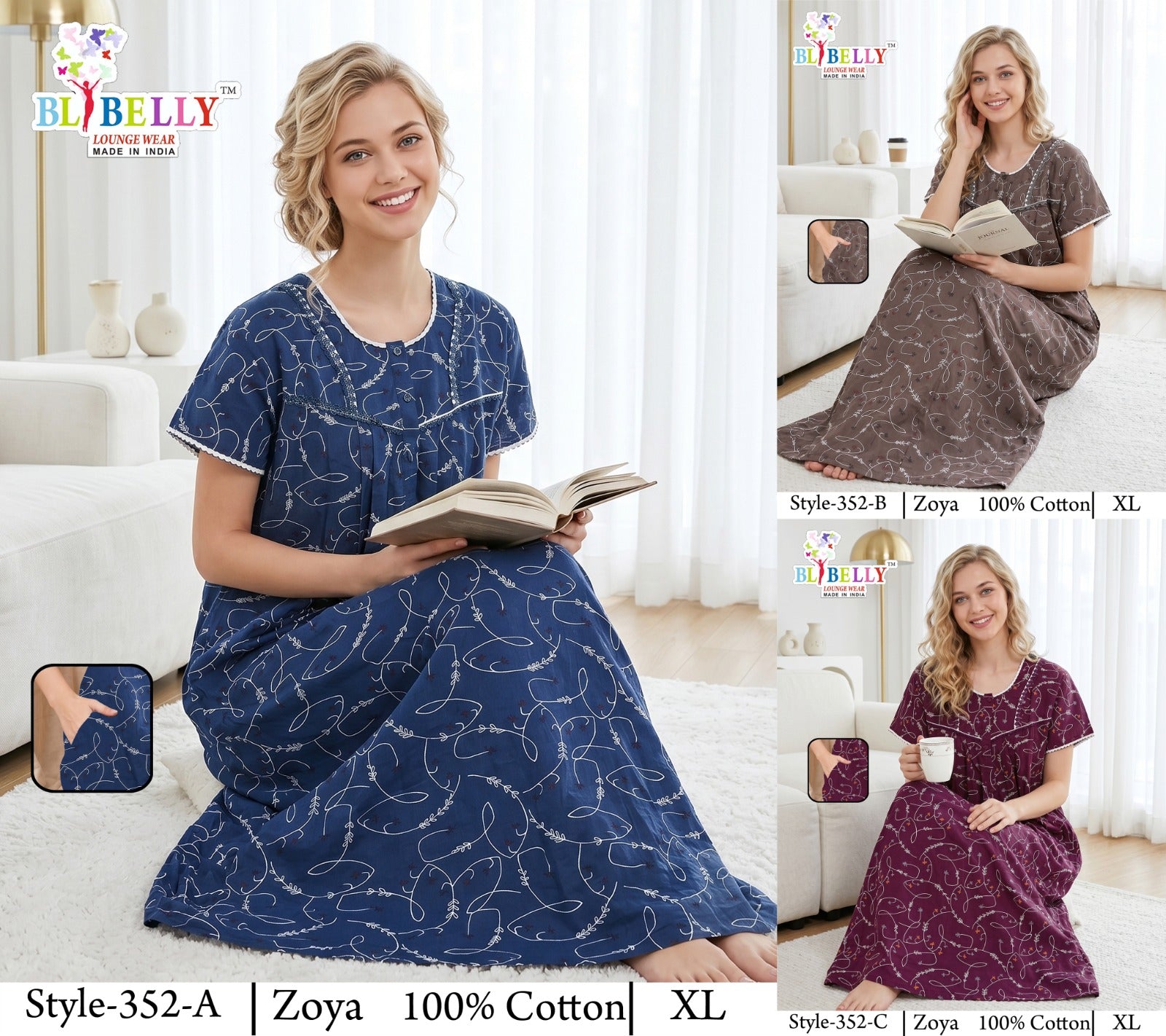 Zoya Cotton Belly Bombay Night Gowns Manufacturer Gujarat