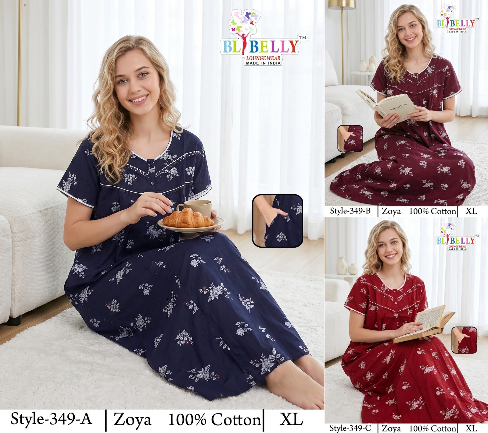 Zoya Cotton Belly Bombay Night Gowns Manufacturer Gujarat