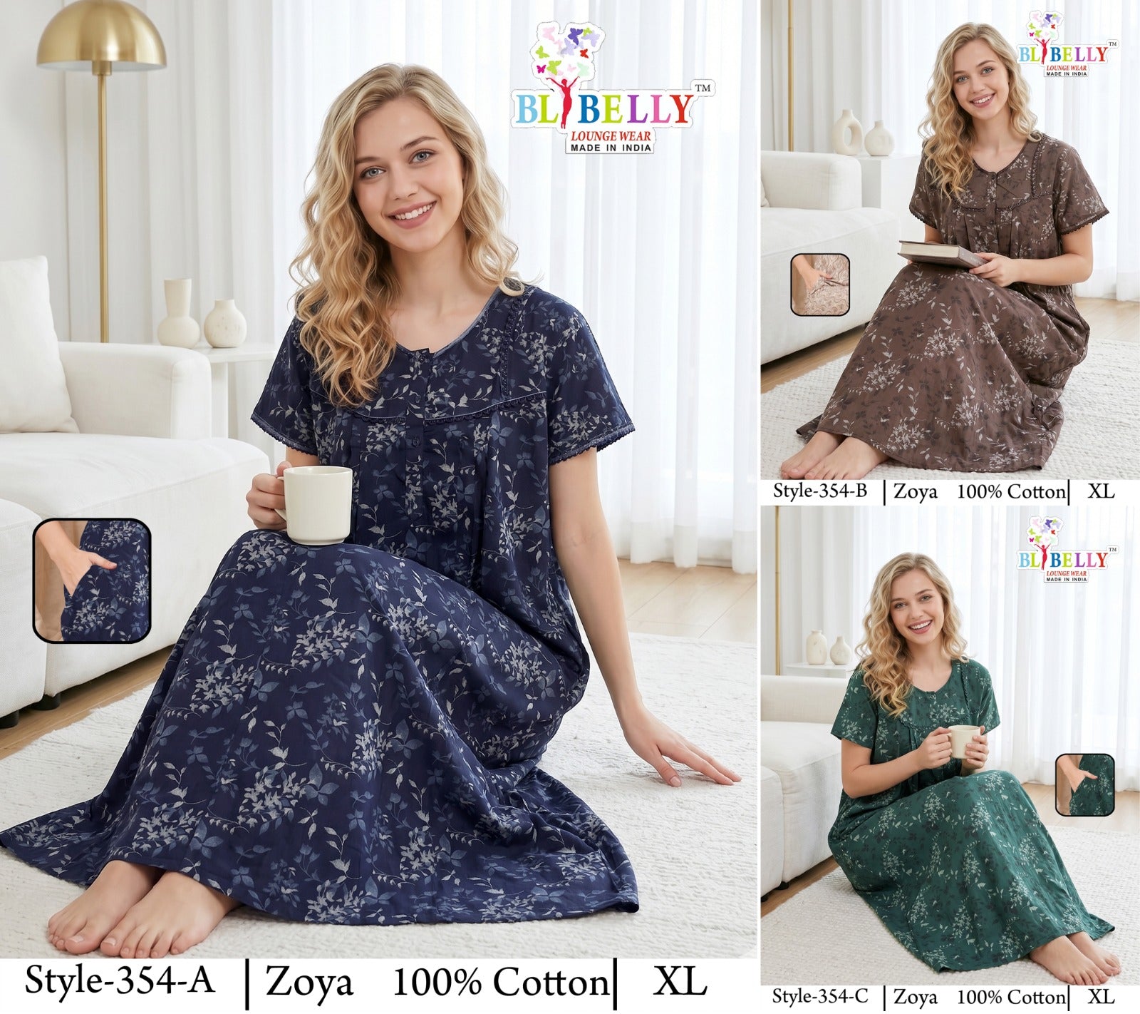 Zoya Cotton Belly Bombay Night Gowns Manufacturer Gujarat