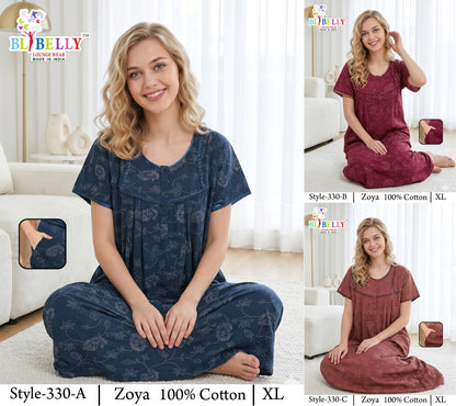Zoya Cotton Belly Bombay Night Gowns Manufacturer Gujarat