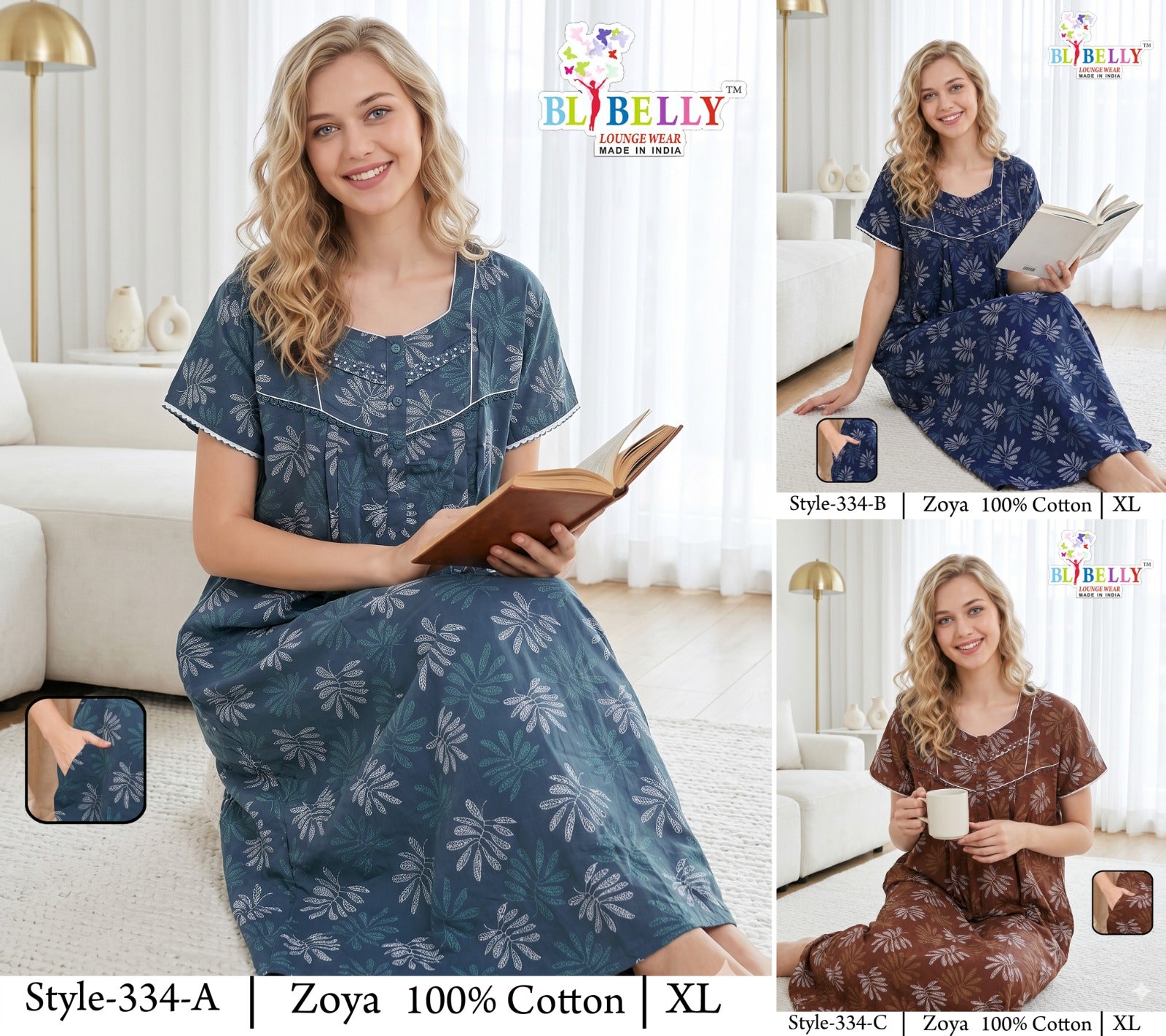 Zoya Cotton Belly Bombay Night Gowns Manufacturer Gujarat