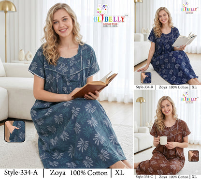 Zoya Cotton Belly Bombay Night Gowns Manufacturer Gujarat