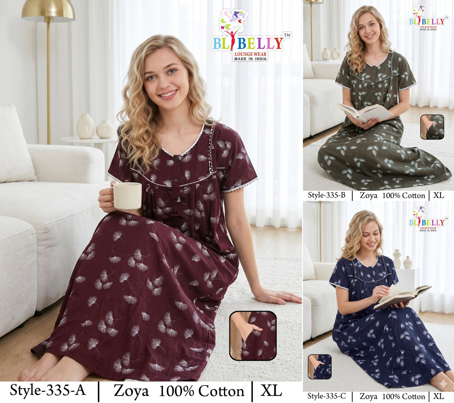 Zoya Cotton Belly Bombay Night Gowns Manufacturer Gujarat