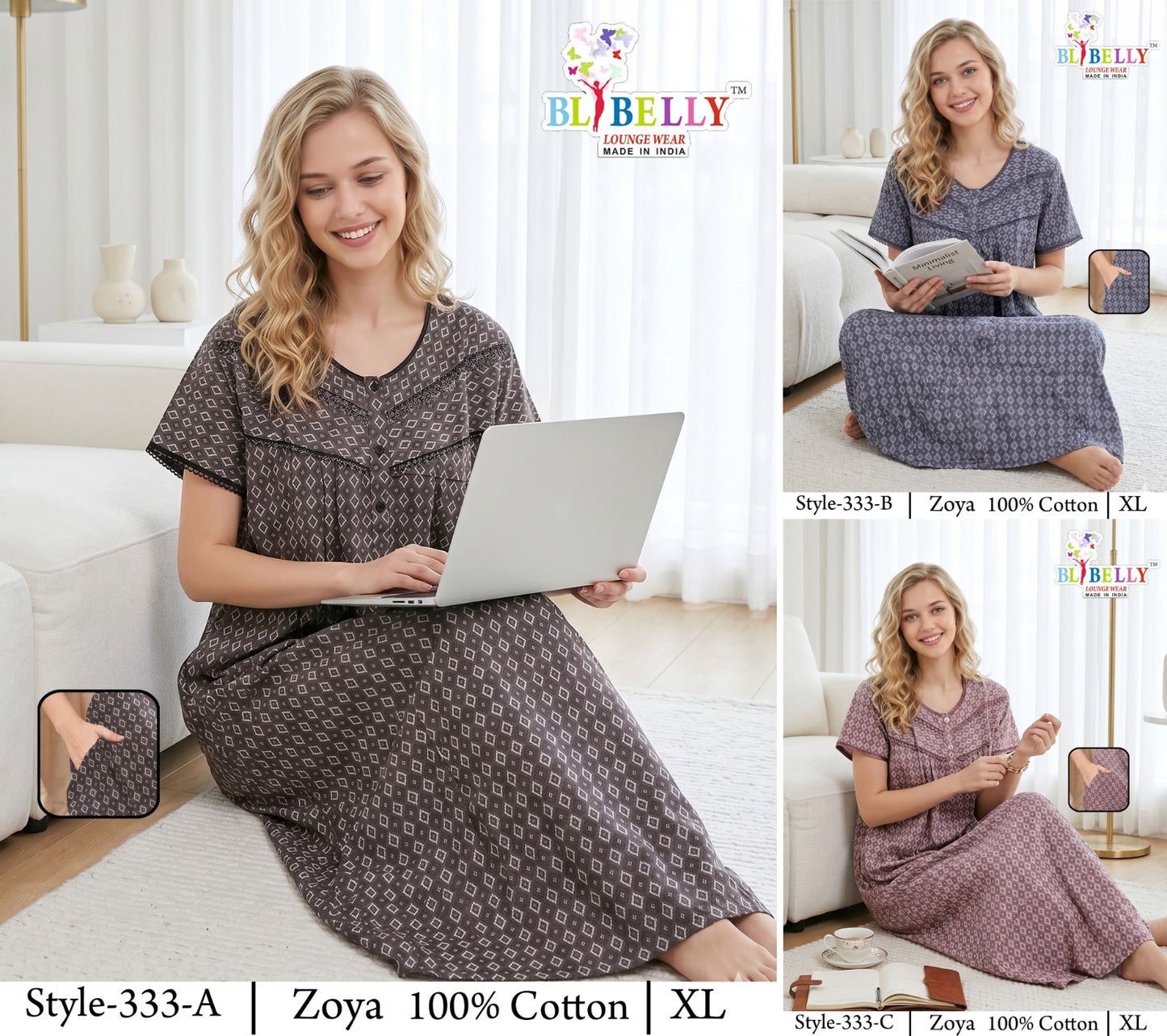 Zoya Cotton Belly Bombay Night Gowns Manufacturer Gujarat