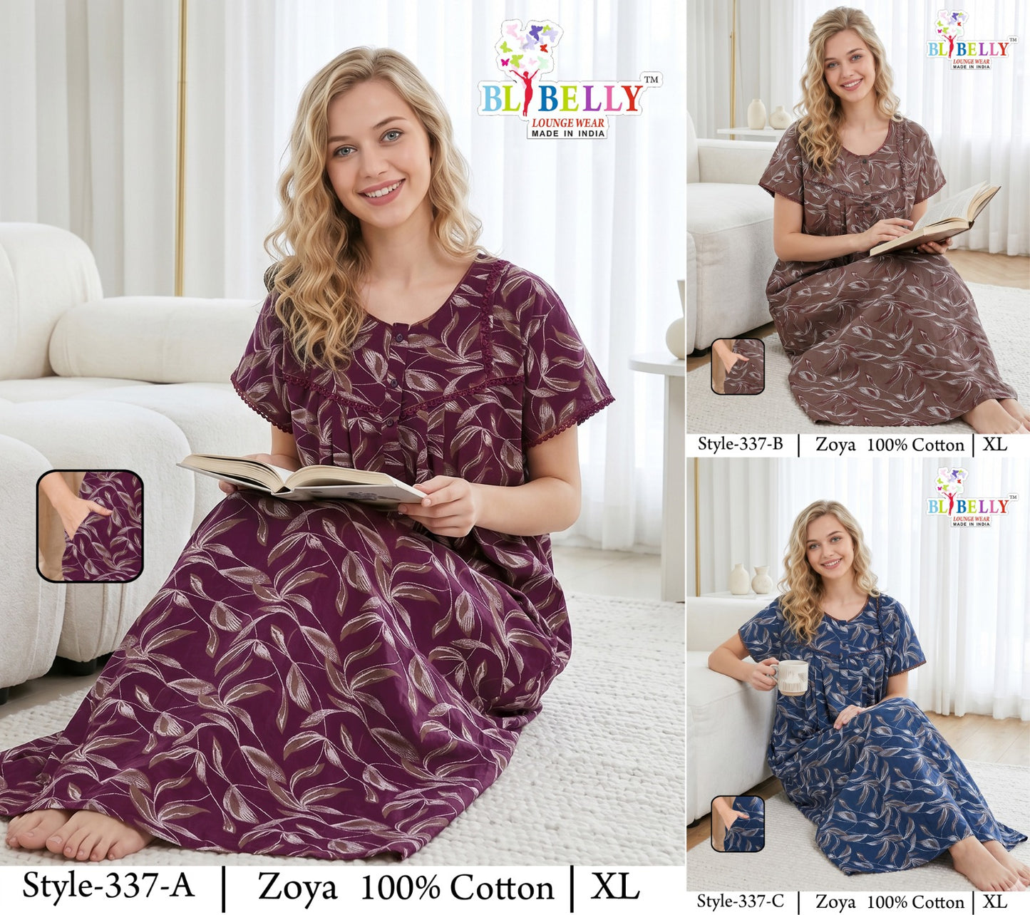 Zoya Cotton Belly Bombay Night Gowns Manufacturer Gujarat