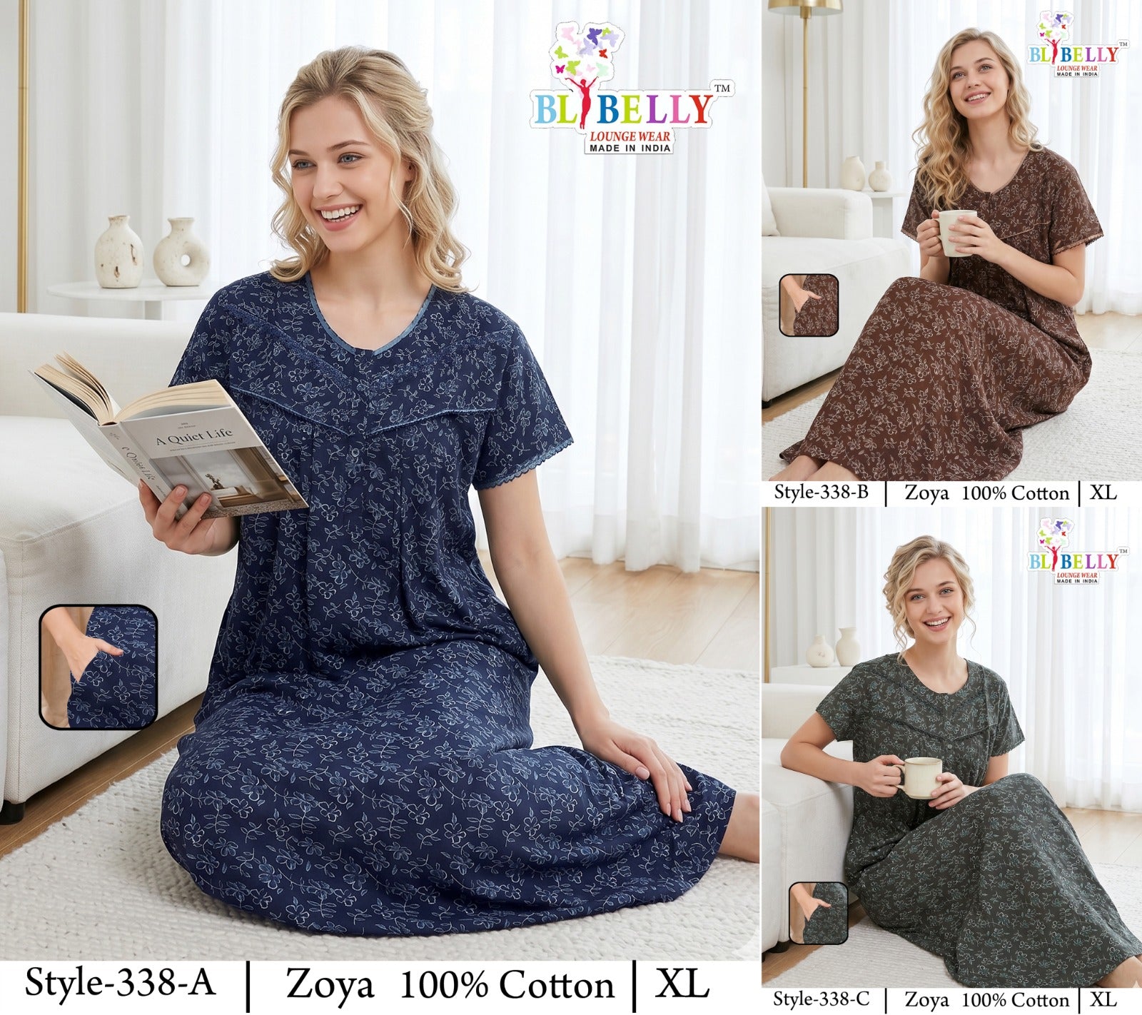 Zoya Cotton Belly Bombay Night Gowns Manufacturer Gujarat