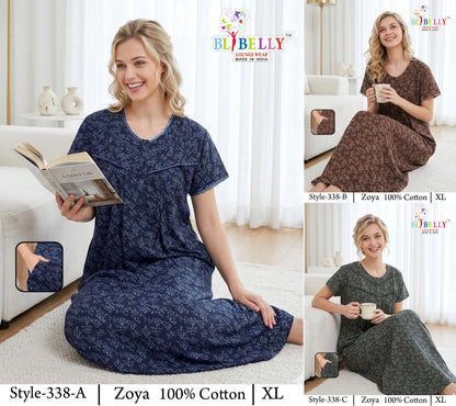 Zoya Cotton Belly Bombay Night Gowns Manufacturer Gujarat