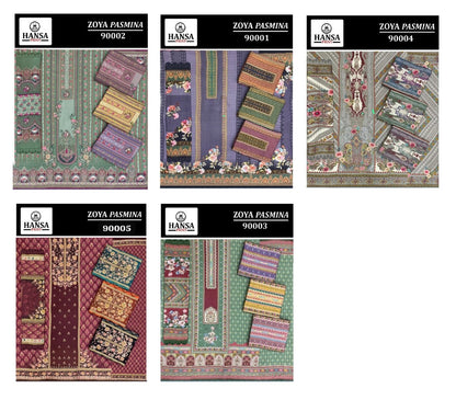 Zoya Hansa Prints Pashmina Suits Wholesaler Ahmedabad