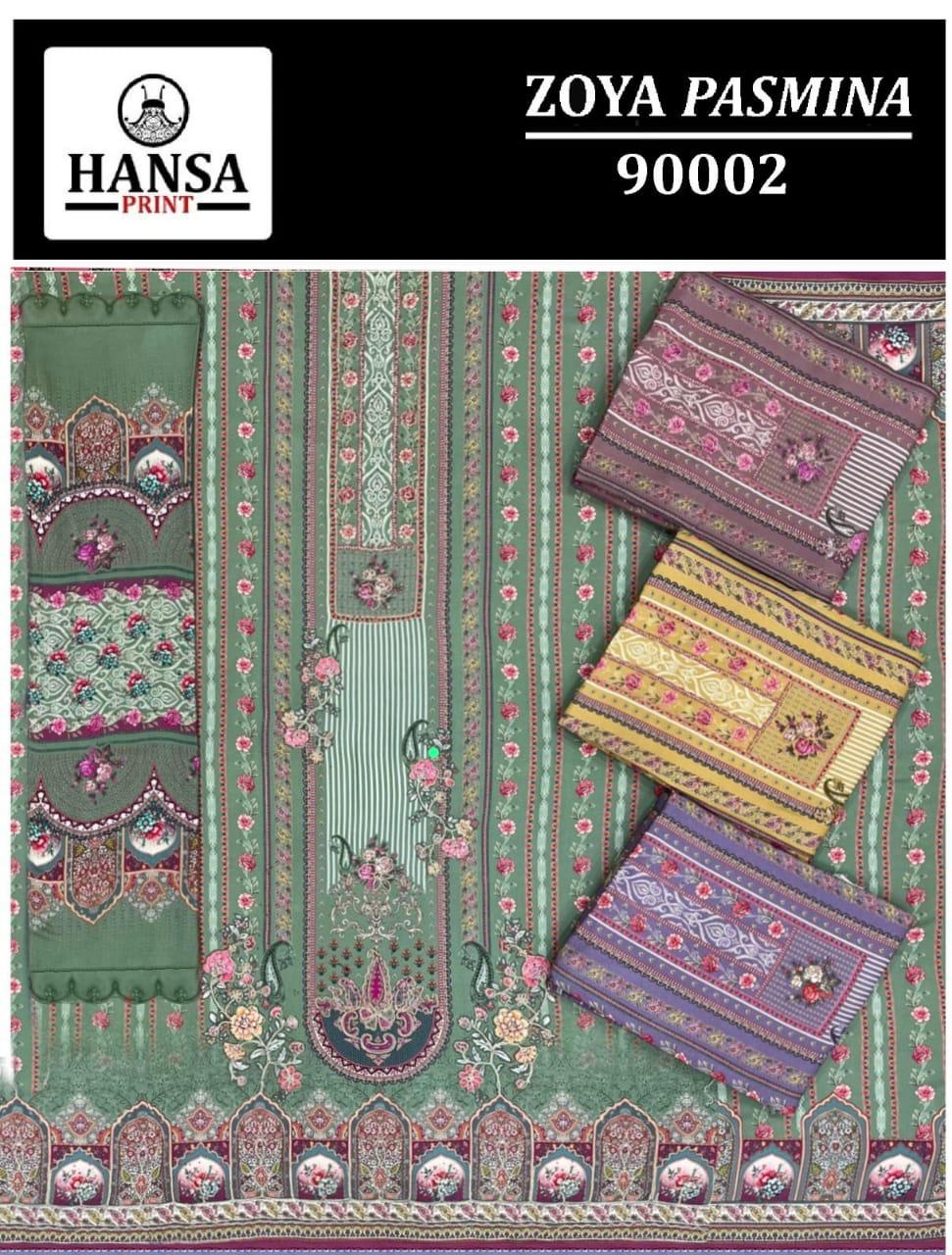 Zoya Hansa Prints Pashmina Suits Wholesaler Ahmedabad