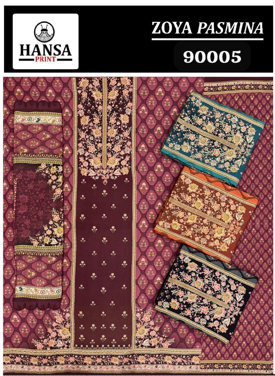 Zoya Hansa Prints Pashmina Suits Wholesaler Ahmedabad