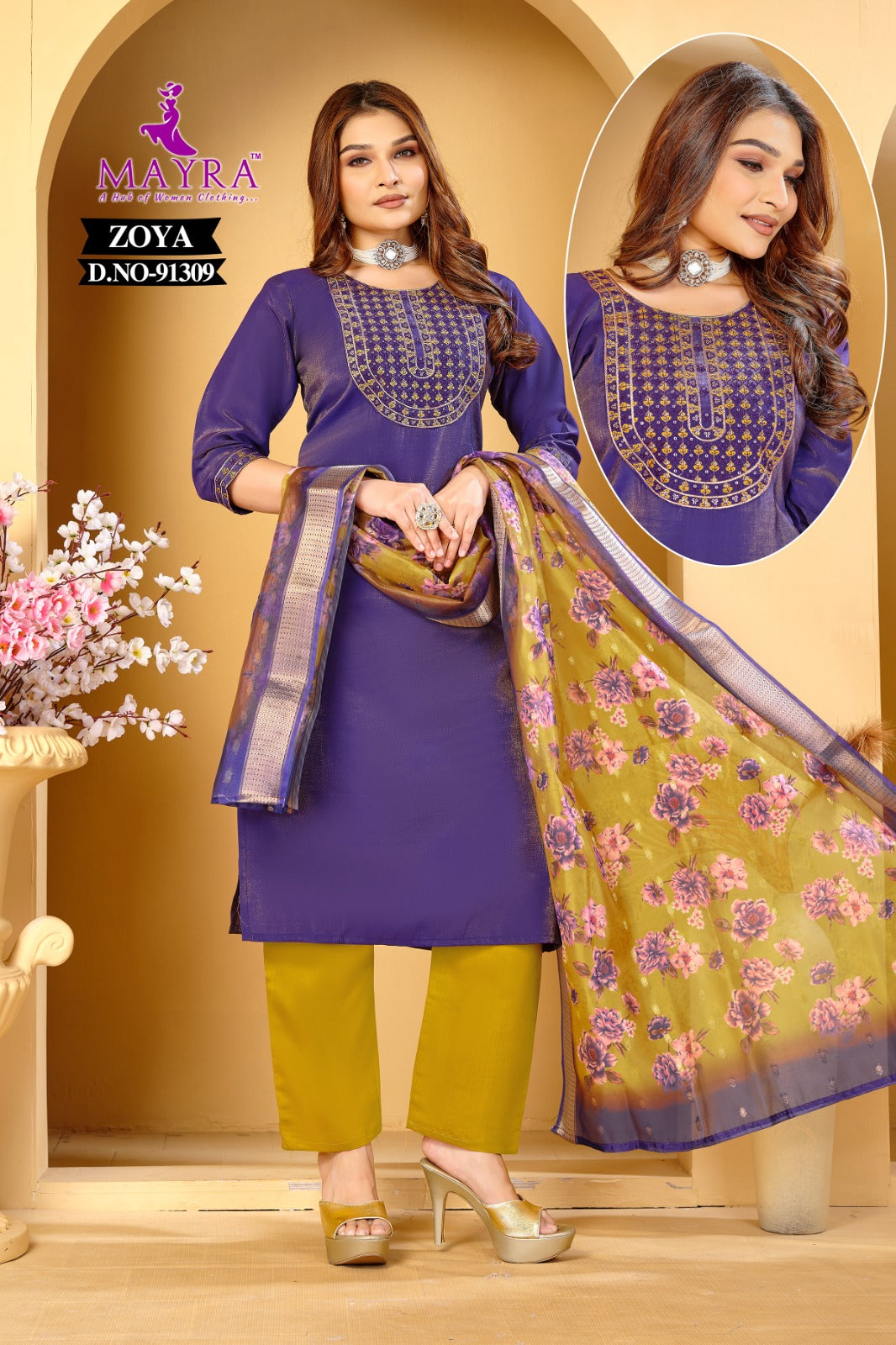 Zoya Mayra Readymade Pant Style Suits Exporter India