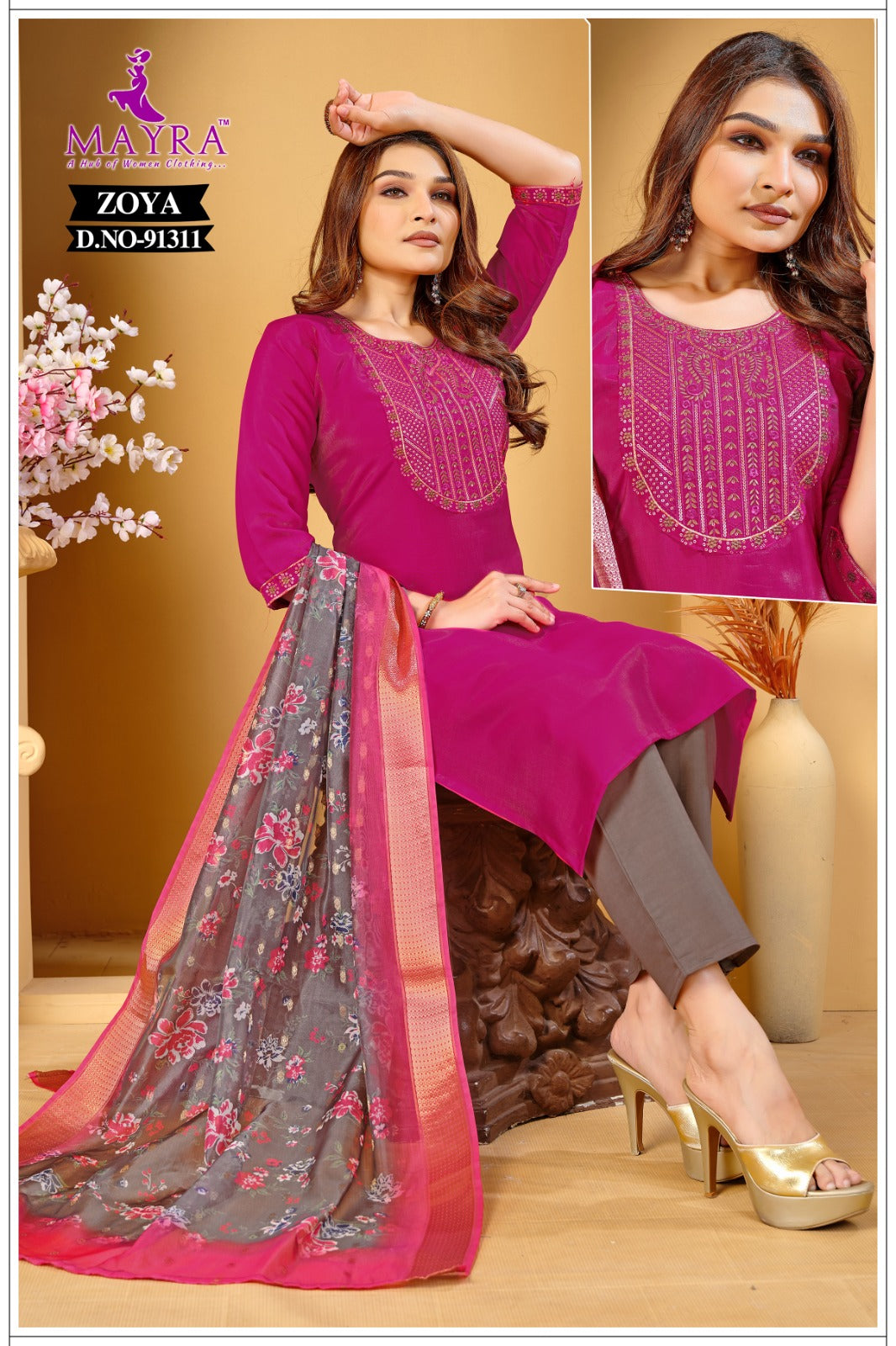 Zoya Mayra Readymade Pant Style Suits Exporter India