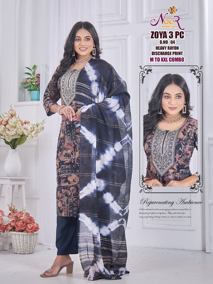 Zoya Noor Heavy Rayon Readymade Pant Style Suits Supplier Ahmedabad