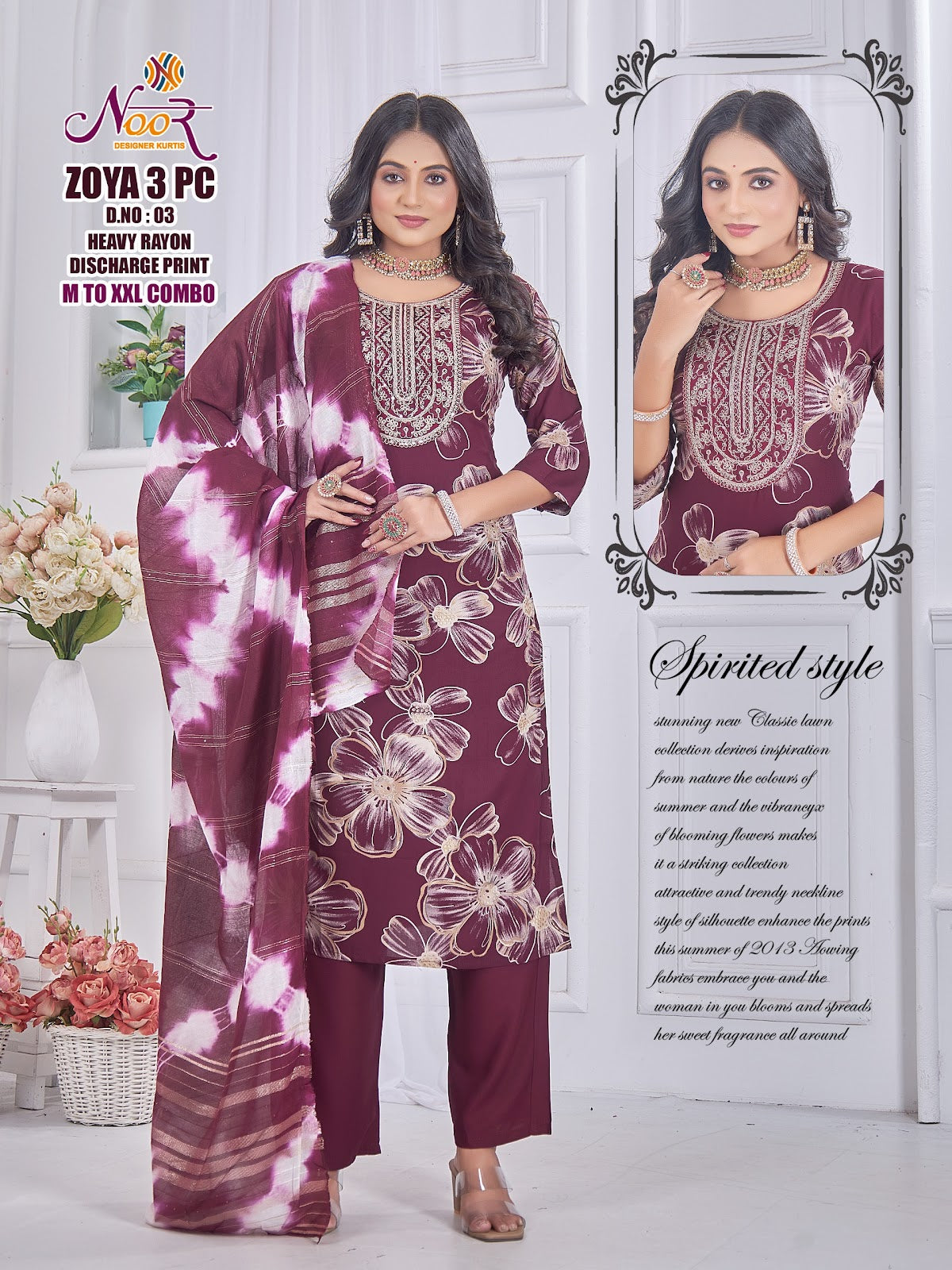 Zoya Noor Heavy Rayon Readymade Pant Style Suits Supplier Ahmedabad