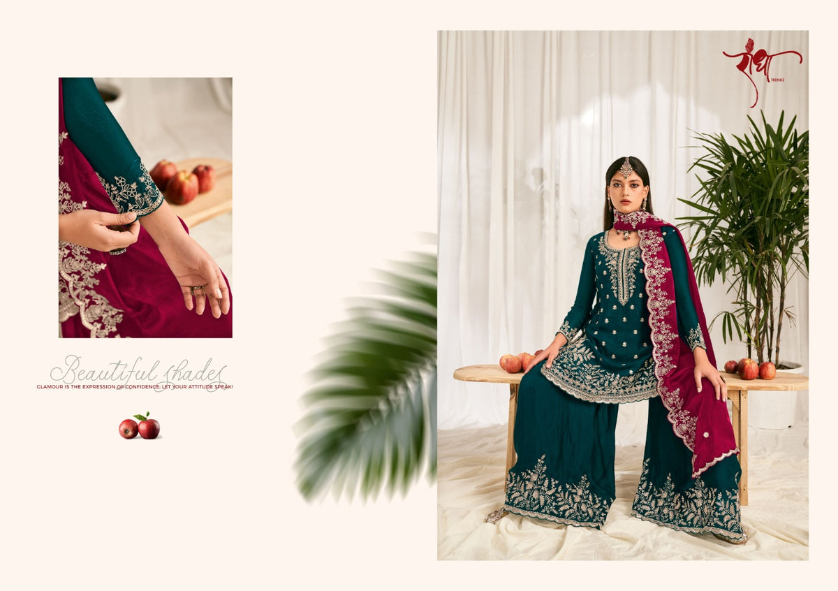 Zoya Radha Trendz Fendy Silk Readymade Plazzo Style Suits Exporter Gujarat