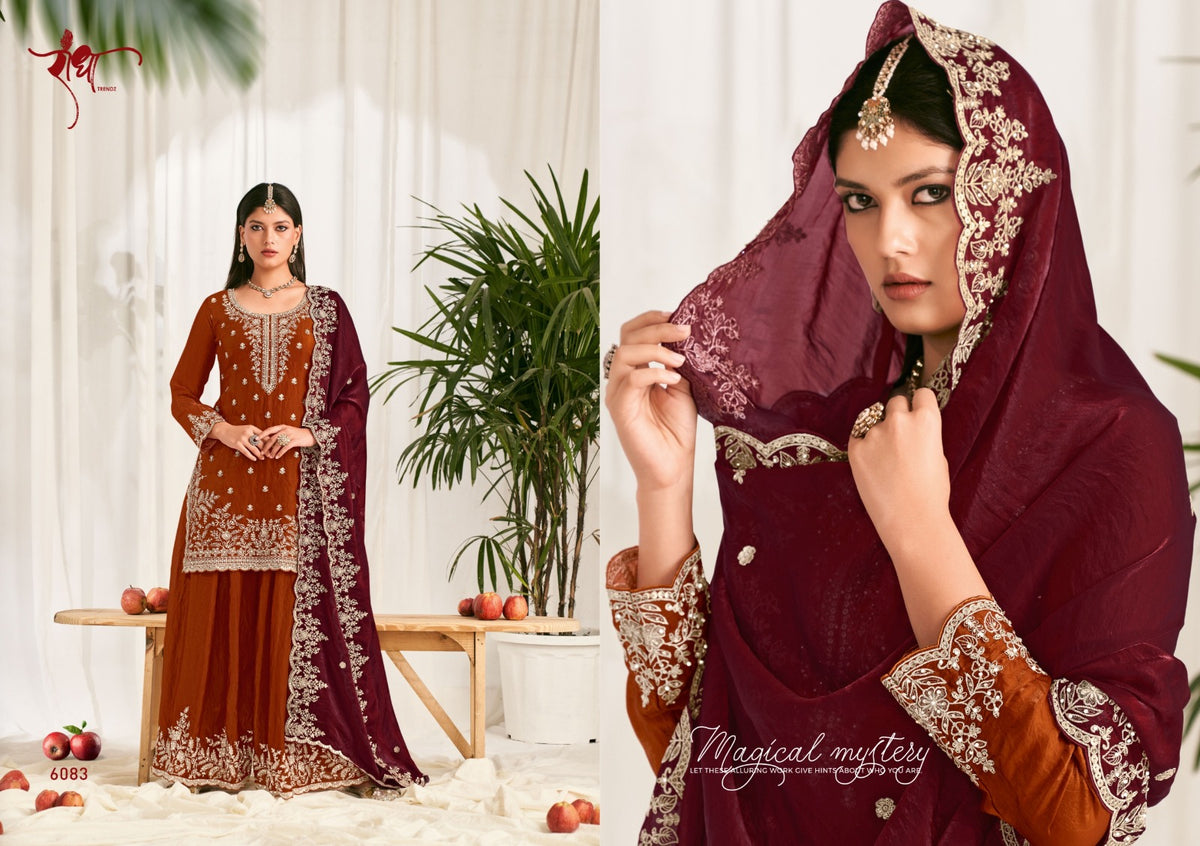 Zoya Radha Trendz Fendy Silk Readymade Plazzo Style Suits Exporter Gujarat