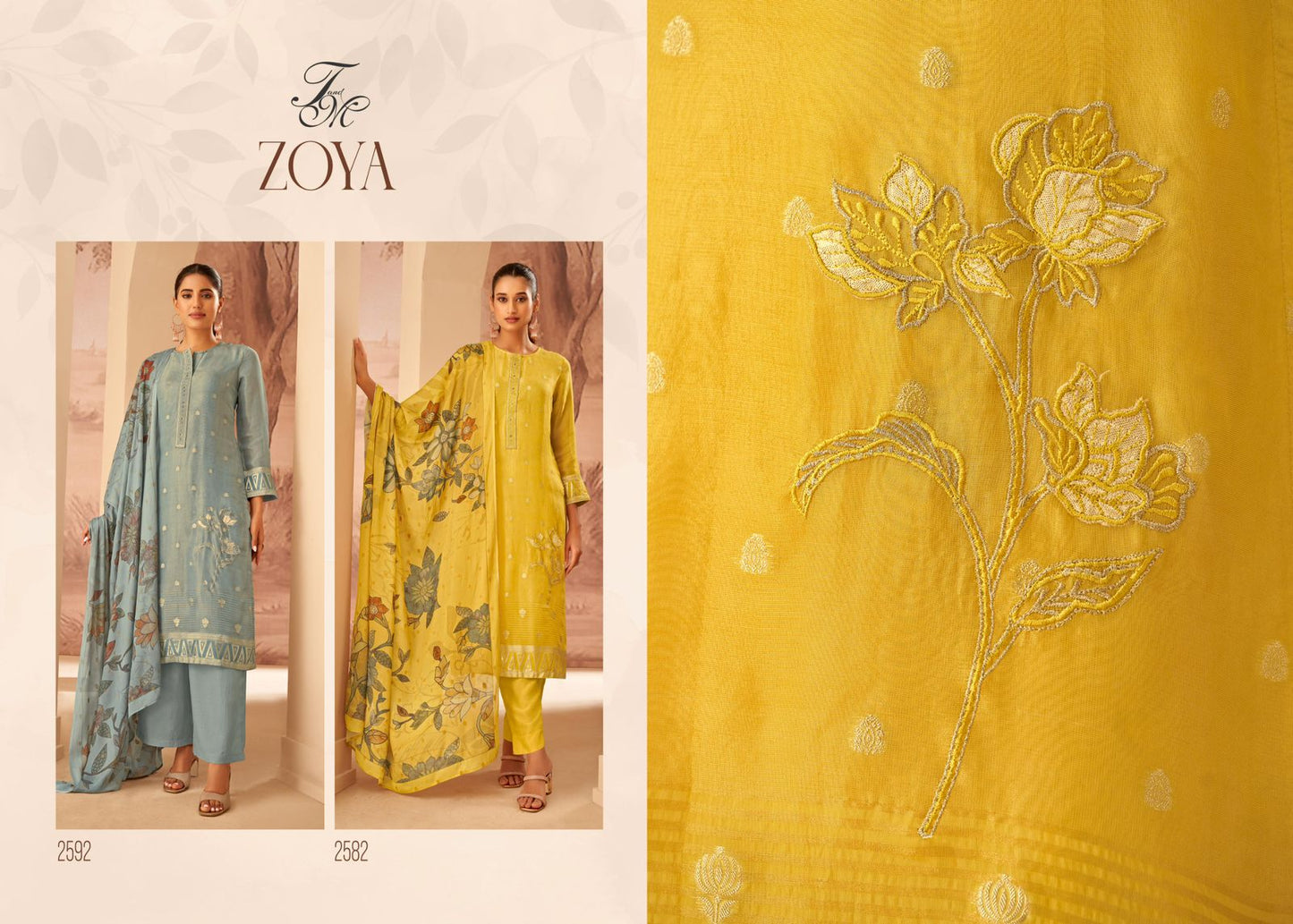 Zoya Tm Jacquard Pant Style Suits Manufacturer India