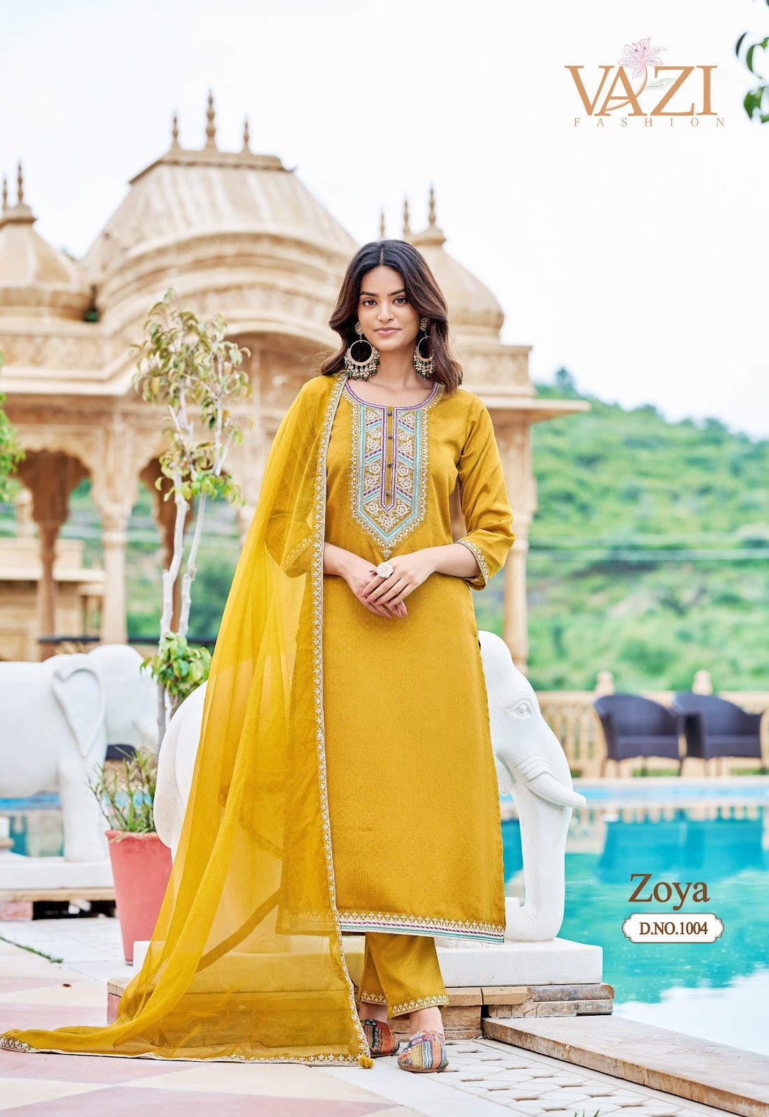 Zoya Vazi Fashion Viscose Readymade Pant Style Suits Supplier Ahmedabad