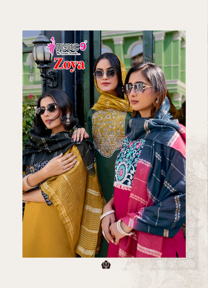 Zoya Vol 1 Mystic 9 Roman Silk Readymade Pant Style Suits Exporter Ahmedabad