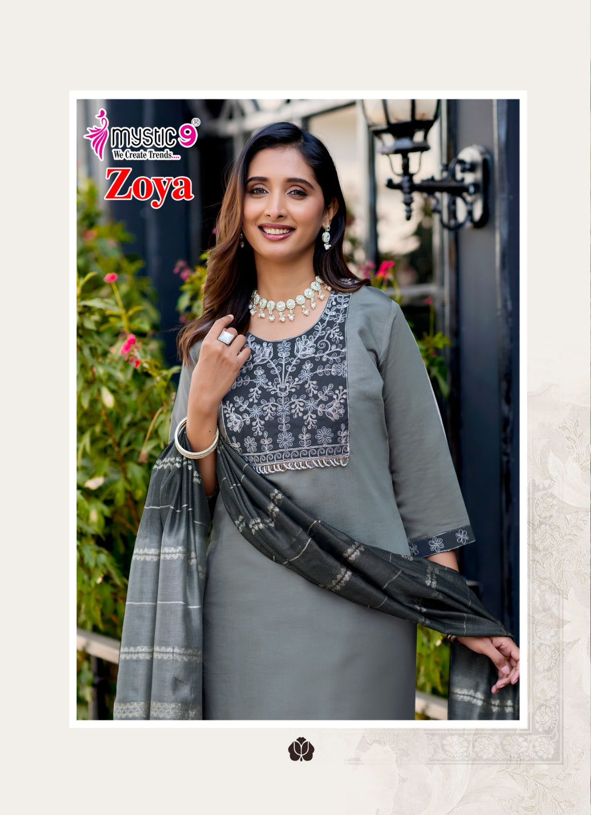 Zoya Vol 1 Mystic 9 Roman Silk Readymade Pant Style Suits Exporter Ahmedabad