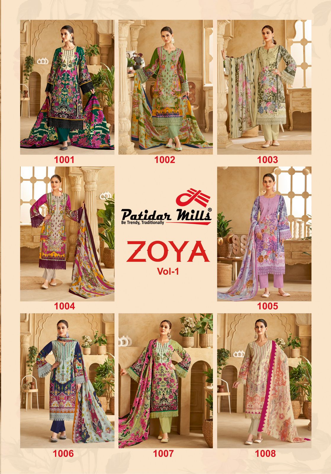 Zoya Vol 1 Patidar Mills Cotton Karachi Salwar Suits Exporter India