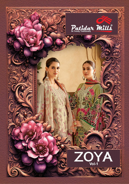 Zoya Vol 1 Patidar Mills Cotton Karachi Salwar Suits Exporter India