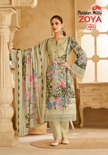 Zoya Vol 1 Patidar Mills Cotton Karachi Salwar Suits Exporter India