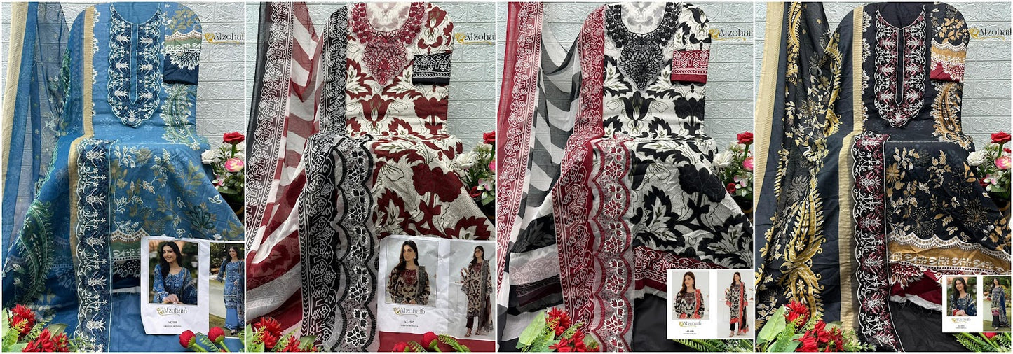 Zoya Vol 2 Al Zohaib Cotton Pakistani Patch Work Suits Exporter