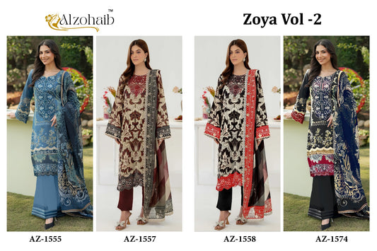 Zoya Vol 2 Al Zohaib Cotton Pakistani Patch Work Suits Exporter