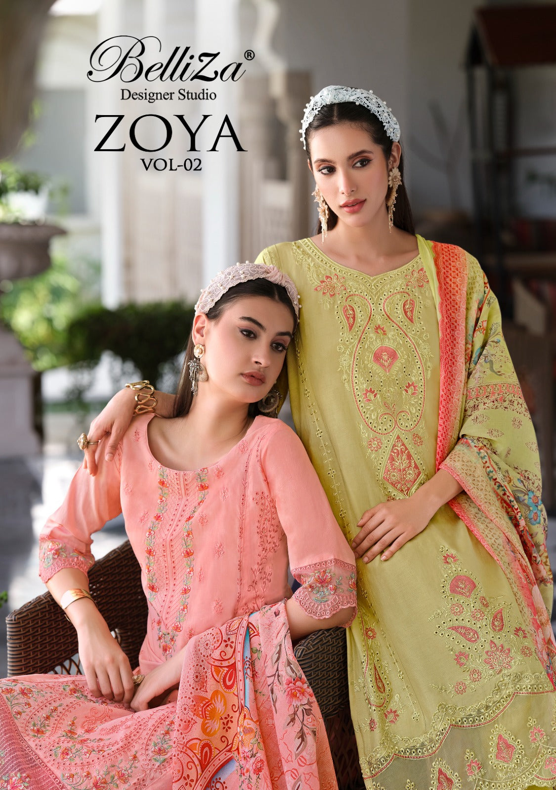 Zoya Vol 2 Belliza Designer Studio Cotton Lawn Karachi Salwar Suits Supplier Gujarat