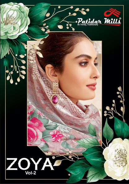 Zoya Vol 2 Patidar Mills Lawn Karachi Salwar Suits Manufacturer Gujarat