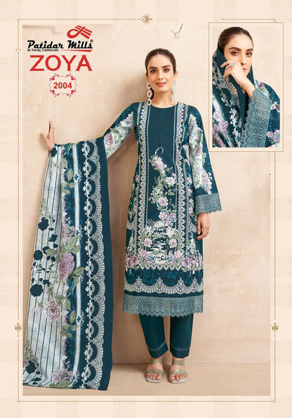 Zoya Vol 2 Patidar Mills Lawn Karachi Salwar Suits Manufacturer Gujarat