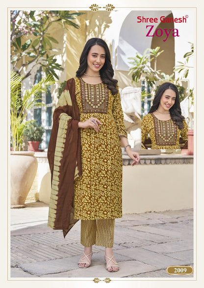 Zoya Vol 2 Shree Ganesh Rayon Readymade Pant Style Suits Wholesaler