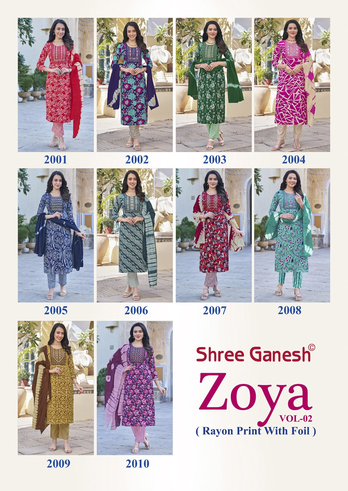 Zoya Vol 2 Shree Ganesh Rayon Readymade Pant Style Suits Wholesaler