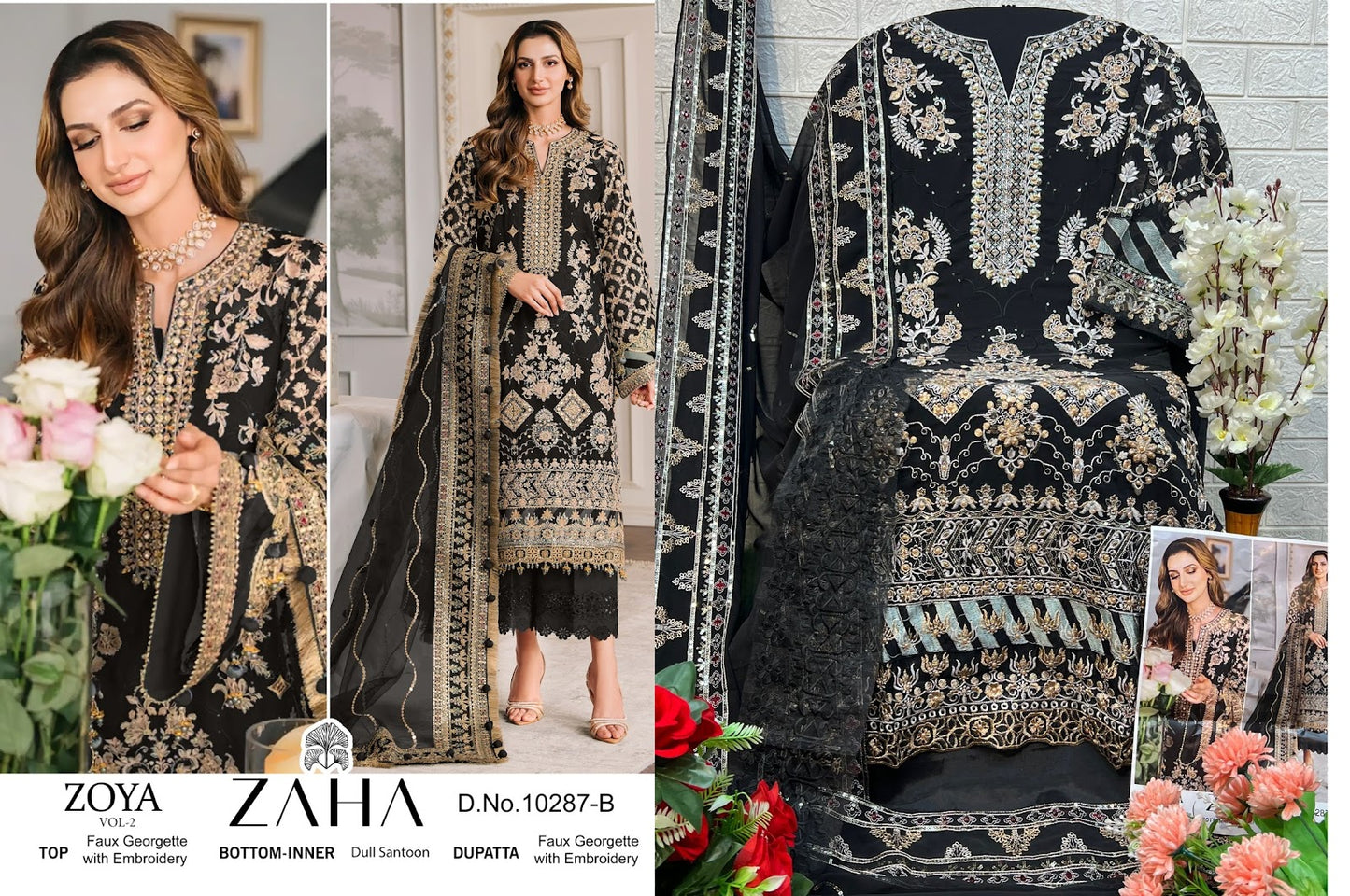 Zoya Vol 2 Zaha Georgette Pakistani Salwar Suits Supplier Gujarat