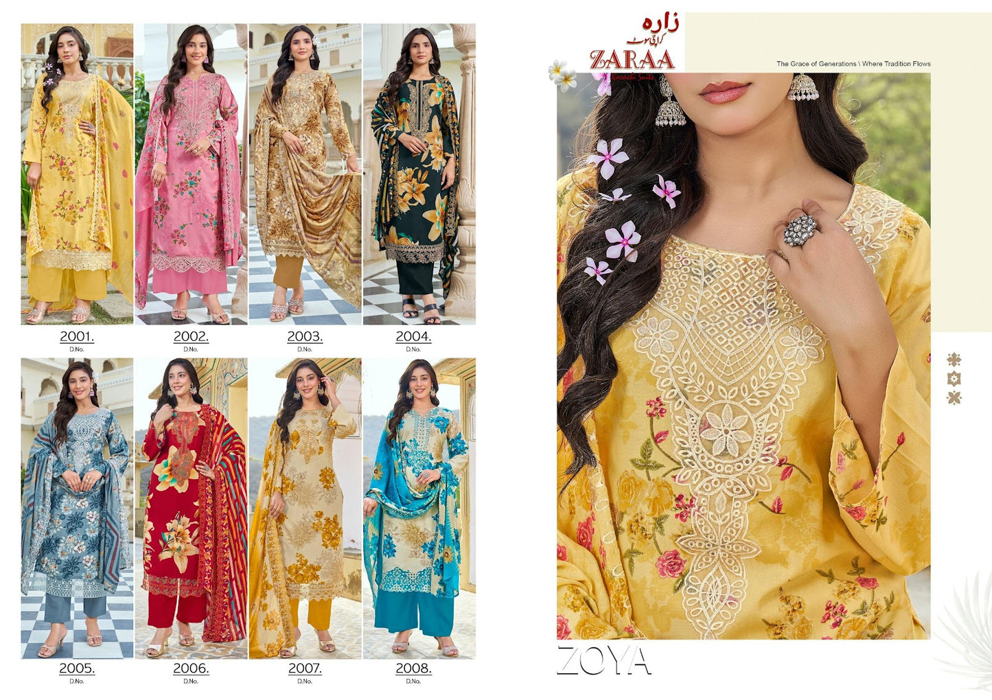 Zoya Vol 2 Zaraa Rayon Cotton Karachi Salwar Suits Wholesale Rate