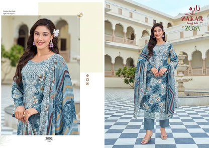 Zoya Vol 2 Zaraa Rayon Cotton Karachi Salwar Suits Wholesale Rate