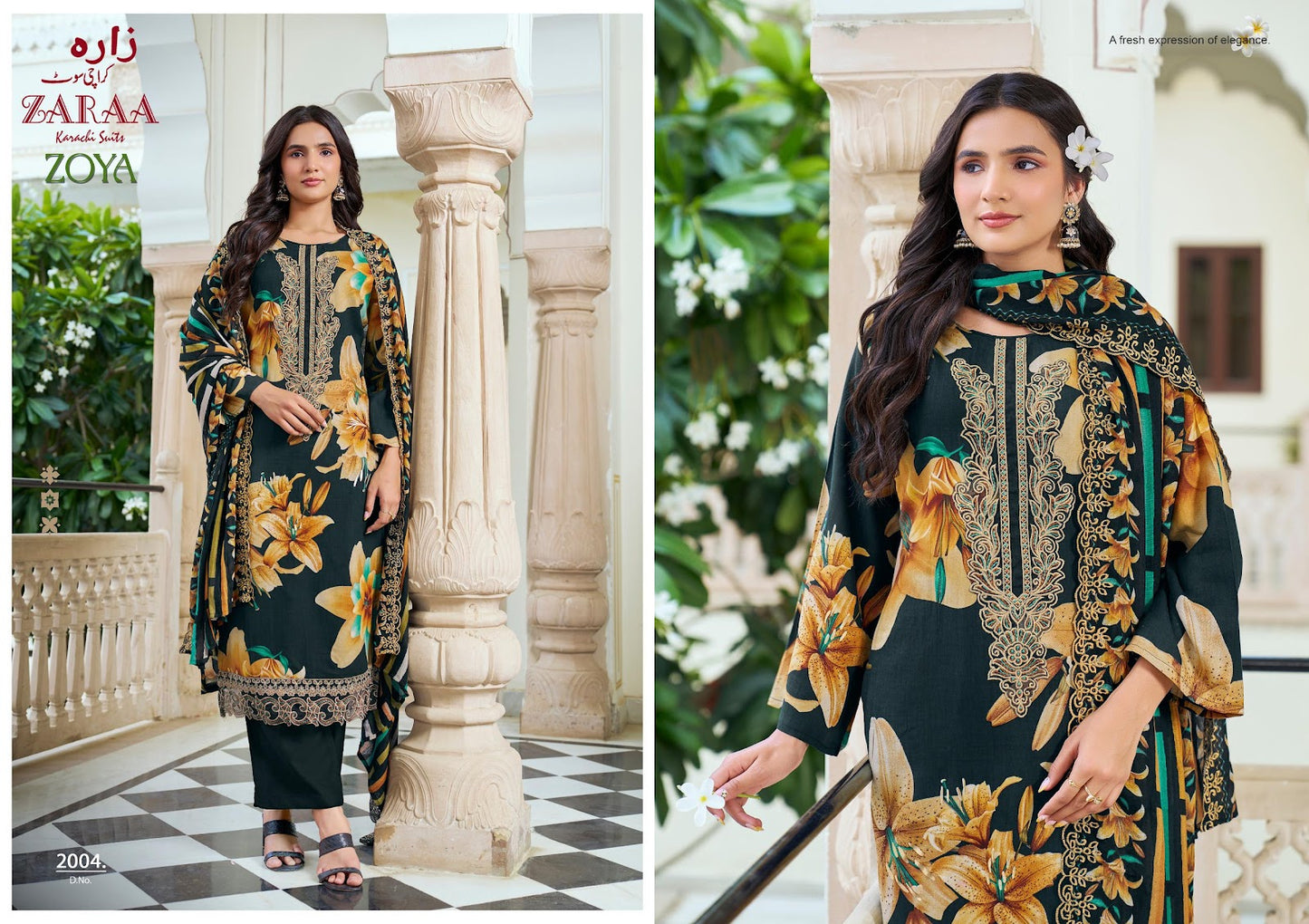 Zoya Vol 2 Zaraa Rayon Cotton Karachi Salwar Suits Wholesale Rate