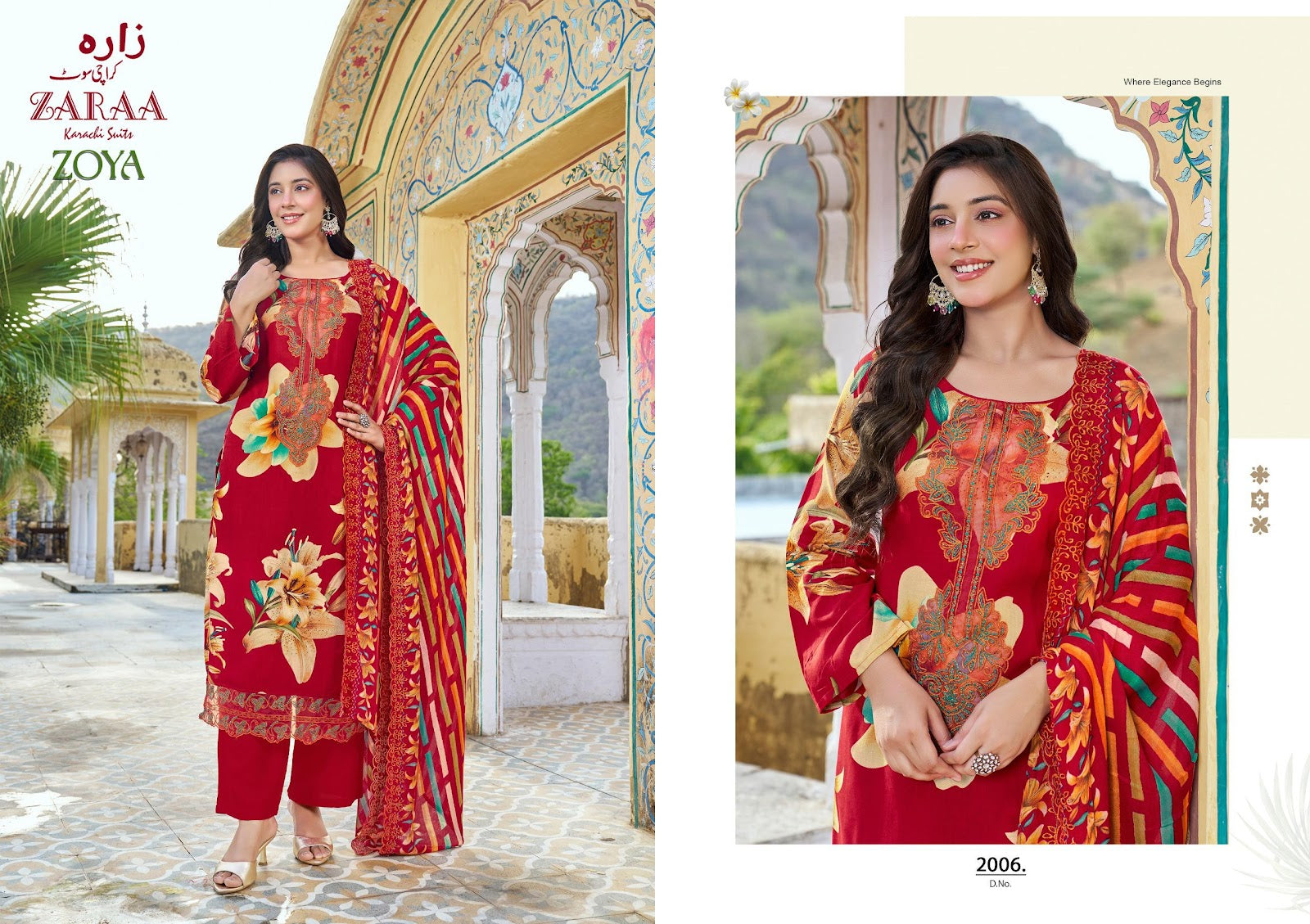 Zoya Vol 2 Zaraa Rayon Cotton Karachi Salwar Suits Wholesale Rate
