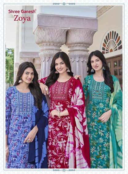 Zoya Vol 3 Shree Ganesh Rayon Readymade Pant Style Suits Wholesaler