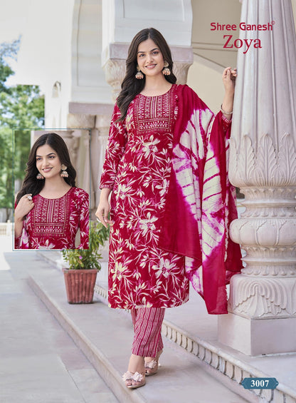 Zoya Vol 3 Shree Ganesh Rayon Readymade Pant Style Suits Wholesaler