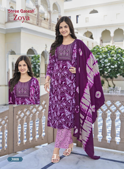 Zoya Vol 3 Shree Ganesh Rayon Readymade Pant Style Suits Wholesaler