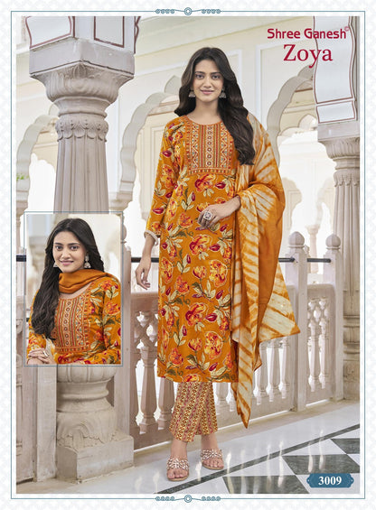 Zoya Vol 3 Shree Ganesh Rayon Readymade Pant Style Suits Wholesaler