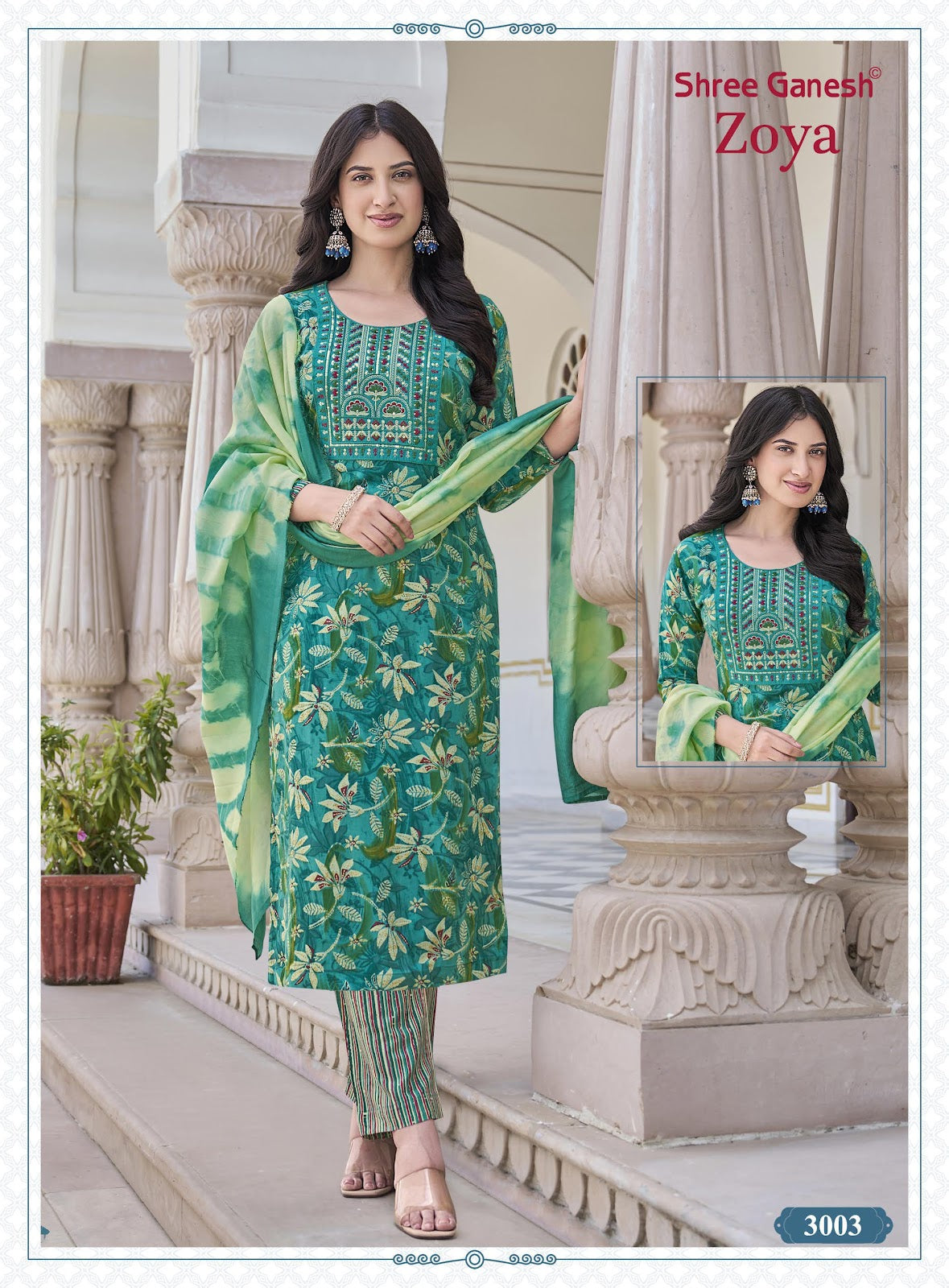 Zoya Vol 3 Shree Ganesh Rayon Readymade Pant Style Suits Wholesaler